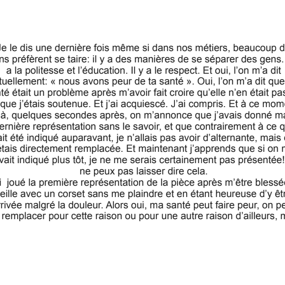 Lucie Bernardoni (Star Academy 4), sa lettre ouverte à Purepeople.com, le 19 avril 2019.