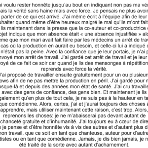 Lucie Bernardoni (Star Academy 4), sa lettre ouverte à Purepeople.com, le 19 avril 2019.