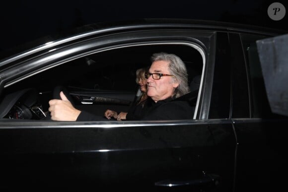 Exclusif - Kurt Russell et Goldie Hawn arrivent à la soirée d'anniversaire de Kate Hudson (40 ans) à son domicile. Los Angeles, le 19 avril 2019.