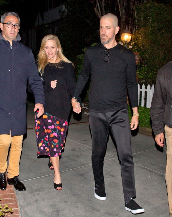 Exclusif - Reese Witherspoon et Tim Roth à la soirée d'anniversaire de Kate Hudson (40 ans) à son domicile. Los Angeles, le 19 avril 2019.