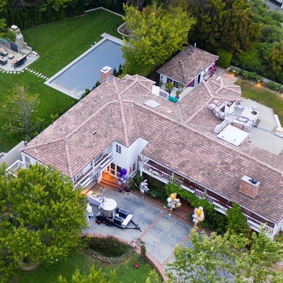 Exclusif - Préparatifs de la soirée d'anniversaire de Kate Hudson (40 ans) au domicile de l'actrice. Los Angeles, le 19 avril 2019.