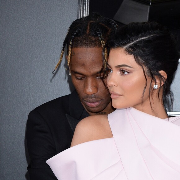 Travis Scott et sa compagne Kylie Jenner - Les célébrités arrivent à la 61ème soirée annuelle des GRAMMY Awards à Los Angeles, le 10 février 2019  61st Annual GRAMMY Awards - Arrivals - 10th february 201910/02/2019 - Los Angeles