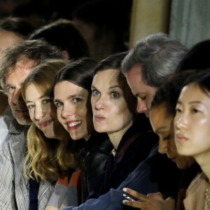 Sigrid Bouaziz, Charlotte Casiraghi, Jo Ellison - Défilé des 10 stylistes en compétition pour le Prix Chloé au Hangar de la Mouture - Salin des Pesquiers, lors de la 34ème édition du festival de Mode, de Photographie et d'Accessoires de mode à Hyères le 26 avril 2019. © Dominique Jacovides/Bestimage