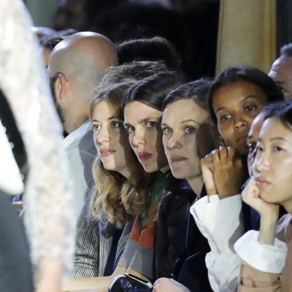 Sigrid Bouaziz, Charlotte Casiraghi, Jo Ellison, Liya Kebede, Jojo Qian - Défilé des 10 stylistes en compétition pour le Prix Chloé au Hangar de la Mouture - Salin des Pesquiers, lors de la 34ème édition du festival de Mode, de Photographie et d'Accessoires de mode à Hyères le 26 avril 2019. © Dominique Jacovides/Bestimage