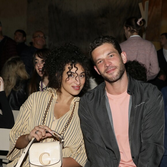 Camélia Jordana, Arnaud Valois - Défilé des 10 stylistes en compétition pour le Prix Chloé au Hangar de la Mouture - Salin des Pesquiers, lors de la 34ème édition du festival de Mode, de Photographie et d'Accessoires de mode à Hyères le 26 avril 2019. © Dominique Jacovides/Bestimage