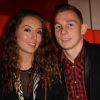 Exclusif - Lucas Digne (PSG) et sa compagne Tiziri - Soirée de lancement du jeu vidéo " FIFA 2015 " à l'Opéra Garnier Restaurant à Paris le 22 septembre 2014.