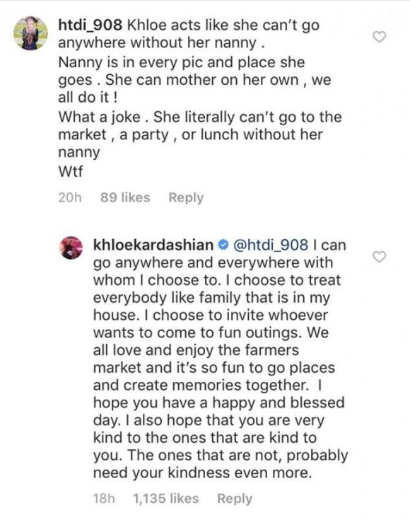 Khloé Kardashian répond à ses détracteurs sur Instagram, mai 2019