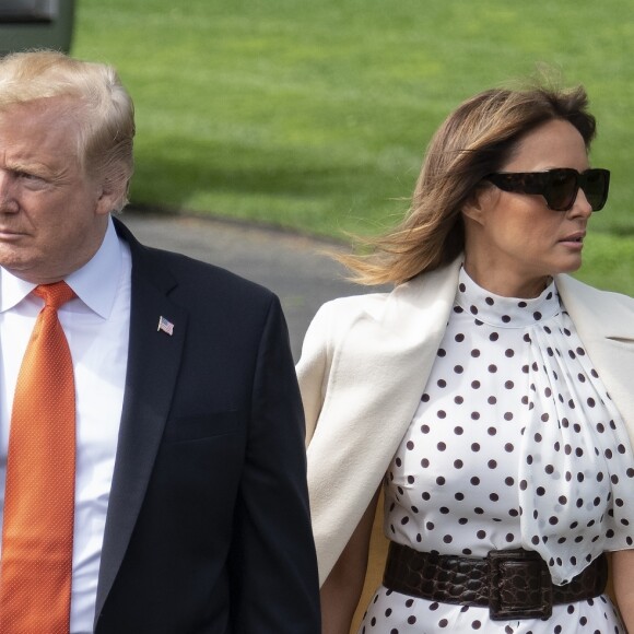 Donald Trump et sa femme Melania quittent Washington en hélicoptère, Marine One, pour se rendre à Atlanta. Le 24 avril 2019
