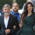 George Clooney et sa femme Amal Clooney à la sortie du "El Capitan Entertainment Centre" après leur passage dans l'émission "Jimmy Kimmel Live!" à Hollywood, Los Angeles, le 7 mai 2019.