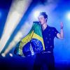 Shawn Mendes en concert au festival Villa Mix à Goiania au Brésil le 1er juillet 2018  Singer Shawn Mendes performing live at Villa Mix Festival held in the city of Goiania July 1st, 2018.01/07/2018 - Goiania