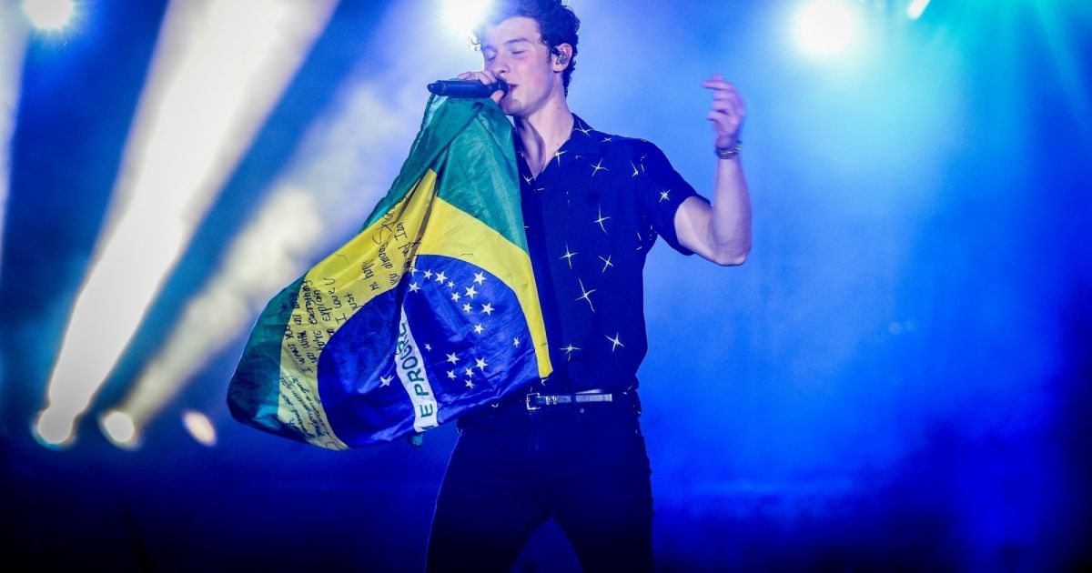 Shawn Mendes en concert au festival Villa Mix à Goiania au Brésil le