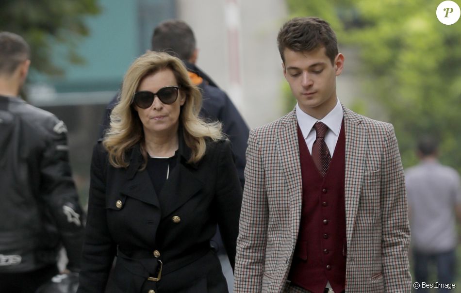Valérie Trierweiler et son fils Léonard Trierweiler Obsèques de