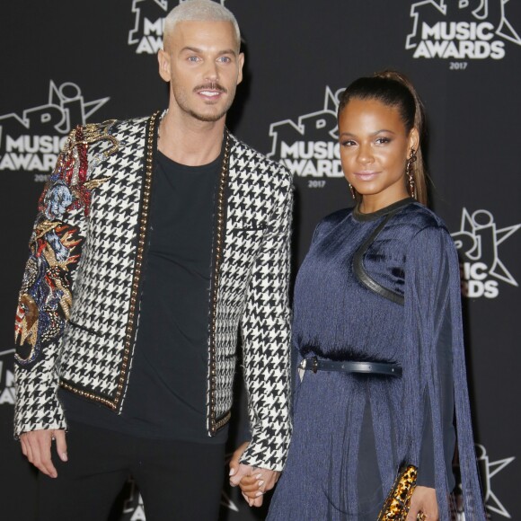 Le chanteur français M. Pokora (Matt Pokora) et sa compagne la chanteuse américaine Christina Milian - 19ème édition des NRJ Music Awards à Cannes le 4 novembre 2017. © Christophe Aubert via Bestimage