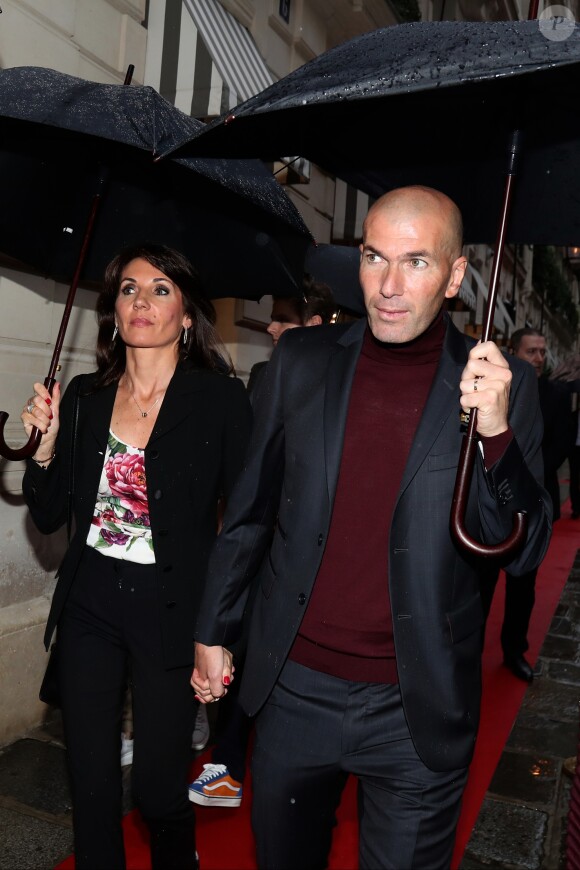 Zinédine Zidane avec sa femme Véronique et leurs enfants Luca et Enzo - A l'occasion des 20 ans de la victoire de l'équipe de France, les bleus 98 se sont rendus à un dîner organisé au Buddha Bar avec les joueurs et leurs familles à Paris, France, le 11 juin 2018.