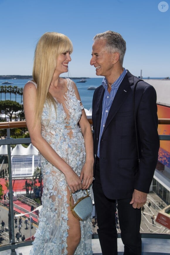 Exclusif - Eugenia Kuzmina et son mari Bill Block à la terrasse de chez Sandra & Co à Cannes , le 15 mai 2019 lors du 72ème Festival International du Film de Cannes. © Pierre Perusseau / Bestimage