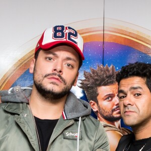 Exclusif - Jamel Debbouze et Kev Adams lors de l'avant-première du film " Alad 2 ", à l'UGC de Brouckère à Bruxelles. Le 25 septembre 2018.