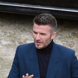 Exclusif - David Beckham sur le tournage d'une publicité pour House 99, sa marque de soins pour homme, dans le Dorset en Angleterre, le 5 mai 2019.