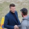 Exclusif - David Beckham sur le tournage d'une publicité pour House 99, sa marque de soins pour homme, dans le Dorset en Angleterre, le 5 mai 2019.