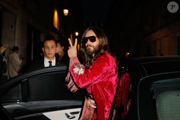 Exclusif - Jared Leto à la sortie du défilé Gucci lors de la mode féminine printemps/été 2019 pendant la Fashion Week de Paris au Palace à Paris, France, le 24 septembre 2018.