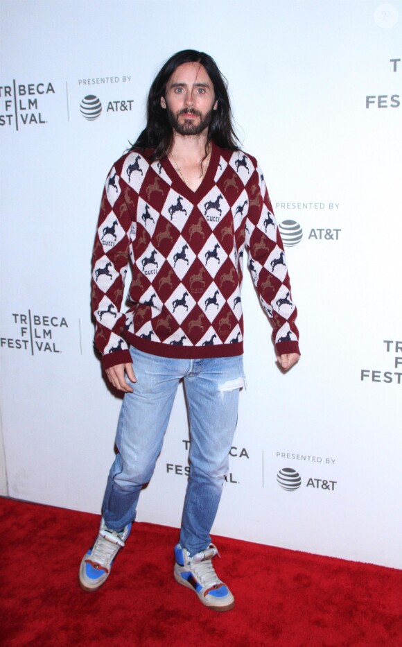 Jared Leto à la première de "A Day in the Life of America" lors du Tribeca Film Festival à New York, le 27 avril 2019.