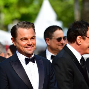 Brad Pitt, Leonardo DiCaprio et Quentin Tarantino à la projection du film "Once Upon a Time... in Hollywood" lors du 72ème Festival International du Film de Cannes, France, le 21 mai 2019. © Rachid Bellak/Bestimage