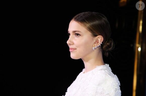 Millie Bobby Brown (dans une robe Givenchy) à l'avant-première du film Godzilla II Roi des Monstres au cinéma Le Grand Rex à Paris, France, le 26 mai 2019. © Coadic Guirec/Bestimage