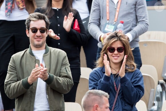 Mylène Jampanoï et son compagnon Dimitri Stephanides dans les tribunes de Roland-Garros à Paris, le 29 mai 2019. © Jacovides-Moreau/Bestimage
