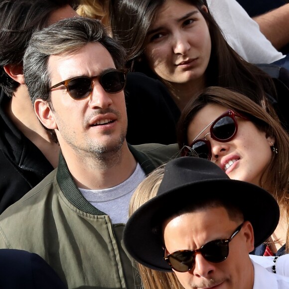 Mylène Jampanoï et son compagnon Dimitri Stephanides dans les tribunes de Roland-Garros à Paris, le 29 mai 2019. © Jacovides-Moreau/Bestimage