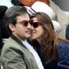 Mylène Jampanoï et son compagnon Dimitri Stephanides dans les tribunes de Roland-Garros à Paris, le 29 mai 2019. © Jacovides-Moreau/Bestimage