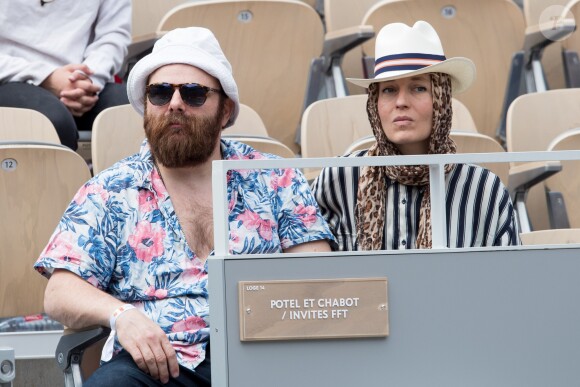 Jeanne Added et Thomas de Pourquery dans les tribunes de Roland-Garros à Paris, le 29 mai 2019. © Jacovides-Moreau/Bestimage
