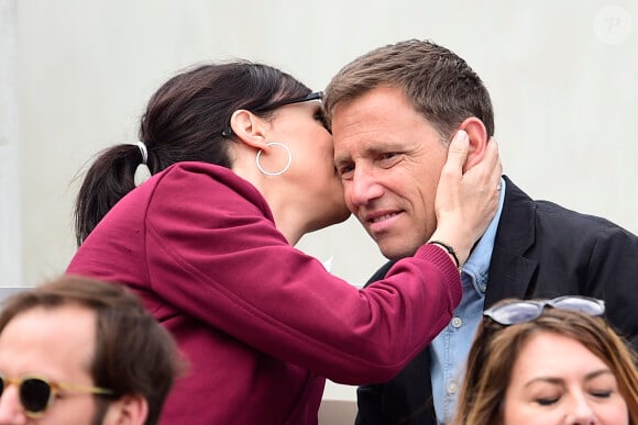 Géraldine Maillet et son compagnon Daniel Riolo dans les tribunes de Roland-Garros à Paris, le 29 mai 2019. © Jacovides-Moreau/Bestimage