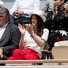 David Douillet et sa femme Vanessa dans les tribunes de Roland-Garros à Paris, le 29 mai 2019. © Jacovides-Moreau/Bestimage