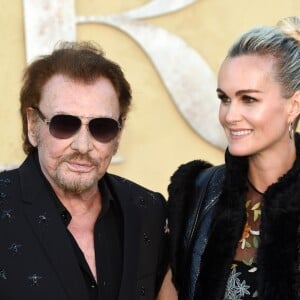 Johnny Hallyday et sa femme Laeticia à la présentation de la collection Dior croisière à Calabasas, le 11 mai 2017.