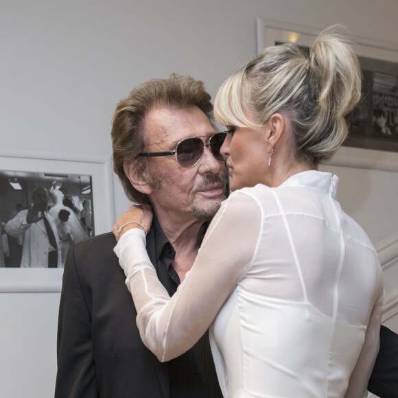 Johnny Hallyday et sa femme Laeticia Hallyday au défilé de mode Haute-Couture automne-hiver 2016/2017 "Christian Dior" à Paris. Le 4 juillet 2016 © Olivier Borde / Bestimage