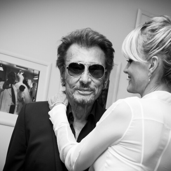 Johnny Hallyday et sa femme Laeticia Hallyday au défilé de mode Haute-Couture automne-hiver 2016/2017 "Christian Dior" à Paris. Le 4 juillet 2016 © Olivier Borde / Bestimage