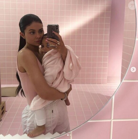 Kylie Jenner et sa fille Stormi. Mai 2019.