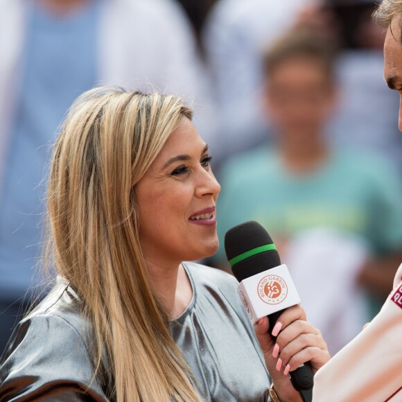 Roger Federer et Marion Bartoli lors des Internationaux de France de Tennis de Roland Garros 2019 à Paris, France, le 29 mai 2019 © Jacovides-Moreau/Bestimage