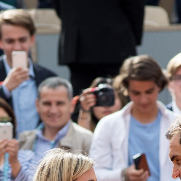 Roger Federer et Marion Bartoli lors des Internationaux de France de Tennis de Roland Garros 2019 à Paris, France, le 29 mai 2019 © Jacovides-Moreau/Bestimage