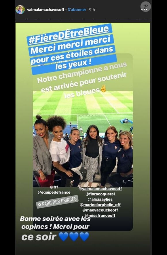 Les Miss au Stade de France le 7 juin 2019 pour soutenir les Bleues pendant la Coupe du monde de footbal féminine 2019.
