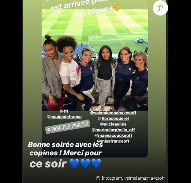 Les Miss au Stade de France le 7 juin 2019 pour soutenir les Bleues pendant la Coupe du monde de footbal féminine 2019.