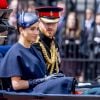 Meghan Markle, duchesse de Sussex, a fait une réapparition publique en plein congé maternité pour assister aux cérémonies de Trooping the Colour le 8 juin 2019 au palais de Buckingham, à Londres.