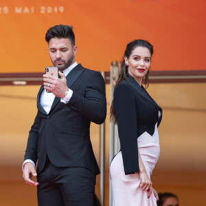 Nabilla Benattia, enceinte, au bras de son mari Thomas Vergara lors de la montée des marches du film "A Hidden Life" lors du 72ème Festival International du Film de Cannes, le 19 mai 2019. © Jacovides-Moreau / Bestimage