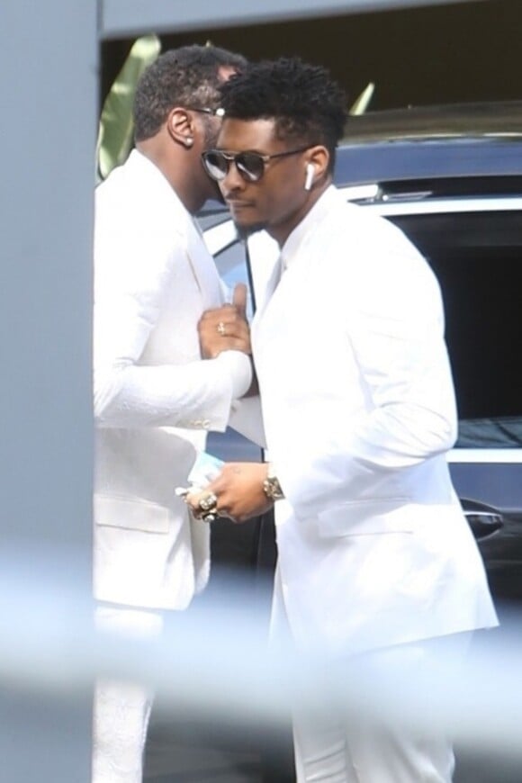 Usher lors des obsèques de Nipsey Hussle à Los Angeles, le 11 avril 2019.
