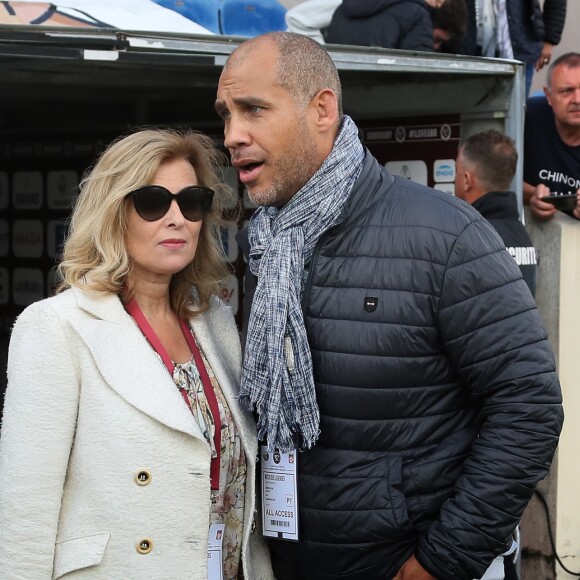 Valérie Trierweiler et Romain Magellan au "Match des Légendes" au profit de l'association "Un sourire, un espoir pour la vie" au stade Chaban Delmas, à Bordeaux, France, le 27 Mai 2019. © Patrick Bernard/Bestimage 