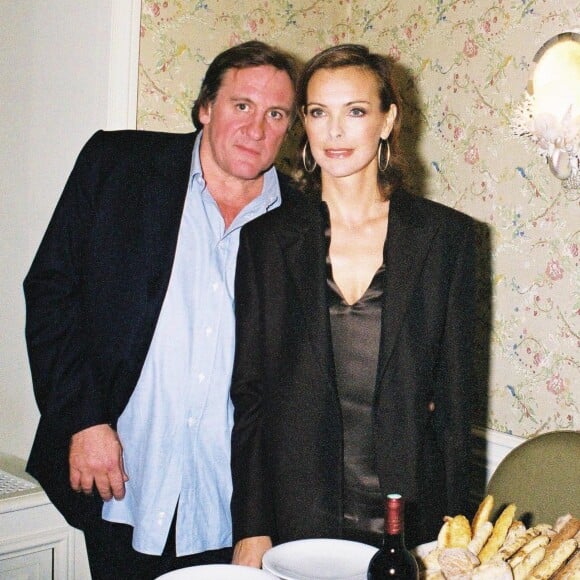 Inauguration de La Fontaine Gaillon, le restaurant de Gérard Depardieu et Carole Bouquet dans le 2e arrondissement de Paris, le 30 septembre 2003.