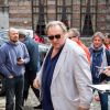 Exclusif - Gérard Depardieu arrive au théâtre Royal lors de sa tournée "Depardieu chante Barbara" à Mons en Belgique le 6 avril 2019.