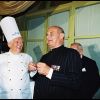 Paul Bocuse en mai 2000 lors des 80 ans de Gaston Lenôtre au Pré Catelan, à Paris.