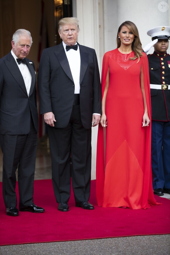 Donald Trump et sa femme Melania Trump avec le prince Charles - Dîner en l'honneur du président D. Trump à la Winfield House, Londres, lors de sa visite officielle au Royaume Uni, le 4 juin 2019.