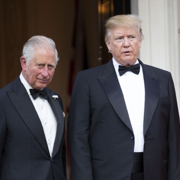 Donald Trump et sa femme Melania Trump avec le prince Charles - Dîner en l'honneur du président D. Trump à la Winfield House, Londres, lors de sa visite officielle au Royaume Uni, le 4 juin 2019.