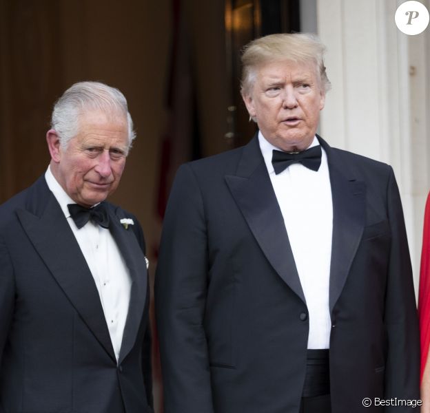 Donald Trump et sa femme Melania Trump avec le prince Charles - Dîner en l'honneur du président D. Trump à la Winfield House, Londres, lors de sa visite officielle au Royaume Uni, le 4 juin 2019.